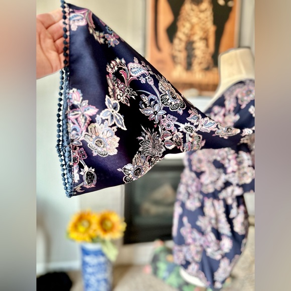 Lord & Taylor Floral Bell Sleeve Romper - Picture 2 of 5